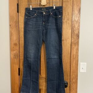 7 For All Mankind Blue Flare Wide Leg Jeans